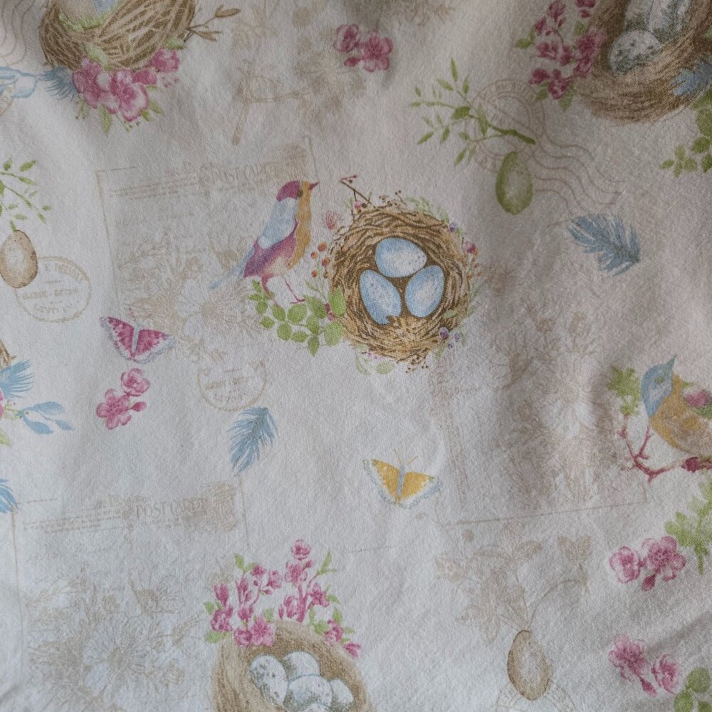 Bird Nest and Flower Cotton Tablecloth by Shabby Chic - Picture 4 of 5